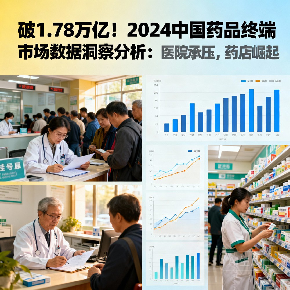 破1.78萬億！2024中國藥品終端市場數據洞察分析：醫院承壓，藥店崛起
